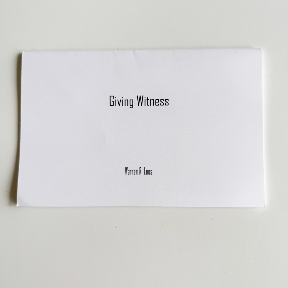 Cover of Giving Witness by Warren R. Loos